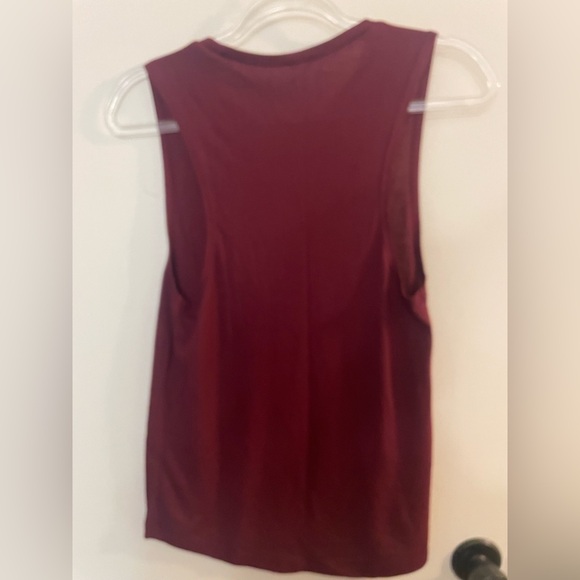 Pure Barre Maroon workout top with Coral Logo - Picture 2 of 3